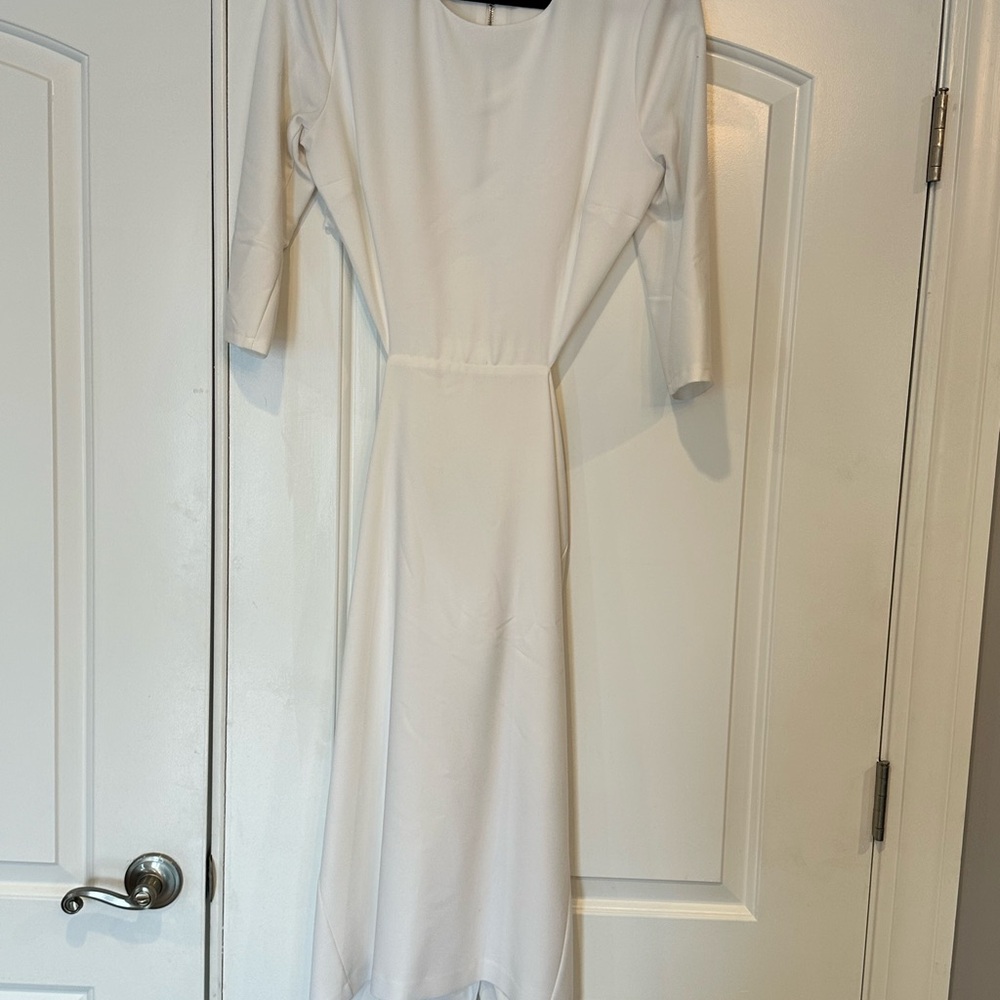 NY&Co. Cutout White Long Sleeve Dress